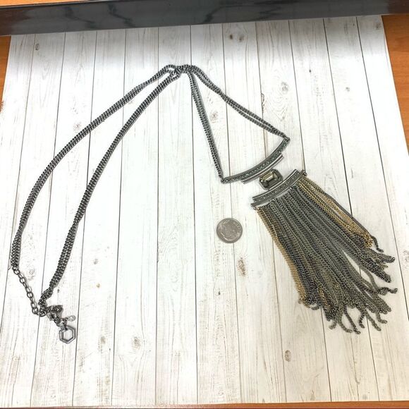 Gunmetal Tassel Necklace  - Picture 1 of 3